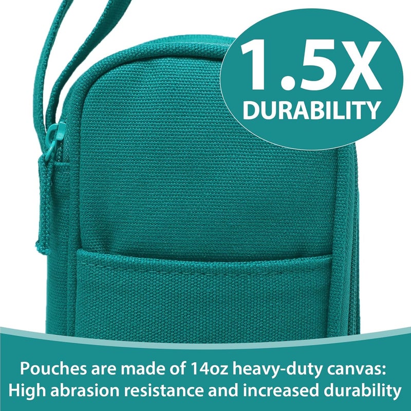 SPACEMATE Pencil Case Pouch Box Bag School Supplies Girls Boys Kids, Cute Preppy Stuff Large Big Capacity Aesthetic Pen Organizer, Back to College Stationary, Dark Cyan, Heavy Duty Canvas, 1800ml - Image 3